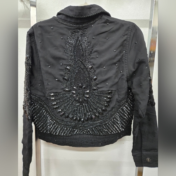 NWT Talisman Torero beaded embellished design point collar button jacket.  small - Picture 12 of 16